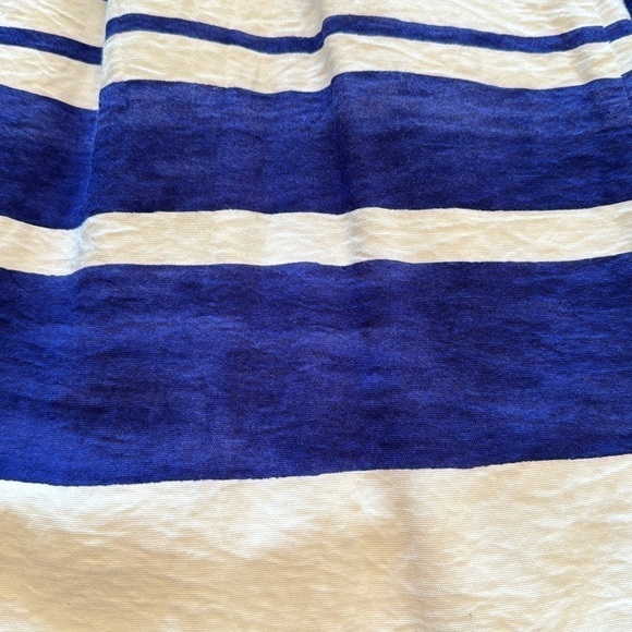 LOFT Size 0 (Fits 2-4) Blue & White Striped Fit and Flare Midi Dress - Picture 13 of 14